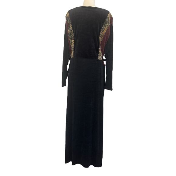 Vintage AHNI Velvet Tapestry Embroidered Maxi Dress ART TO WEAR Plus Size 2 NEW - Picture 10 of 13
